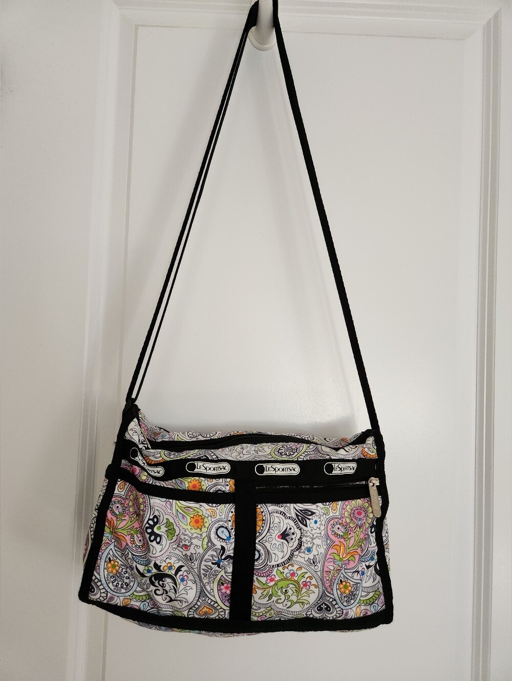 Lesportsac Black-Trim Paisley Multicolor Crossbody